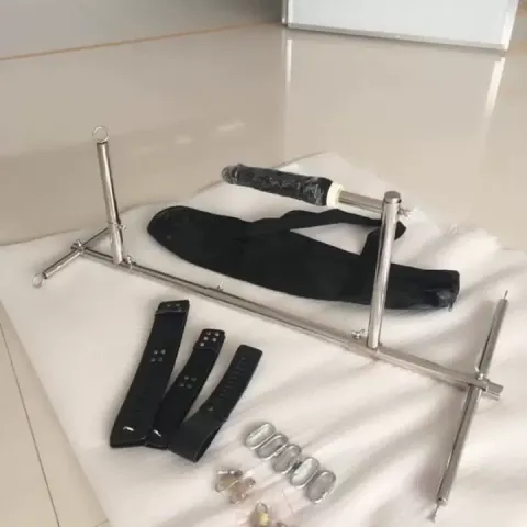 Fetish Bdsm Bondage Stainless Steel Leather Harness Hand Ankle Collar Dildo Penis Toys