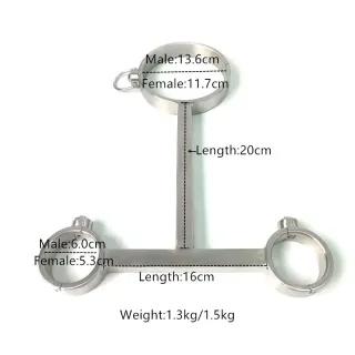 ブラックエンペラーステンレススチールカラーBDSM手首付きT型ボンデージセックス玩具大人のおもちゃの卸売