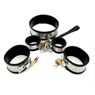 ブラックエンペラーファクトリー ステンレススチール シリコン 手足首手錠 大人用 セックス製品 性的拘束玩具