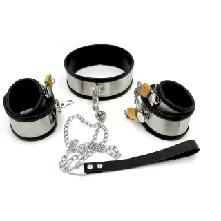 ブラックエンペラーファクトリー ステンレススチール シリコン 手足首手錠 大人用 セックス製品 性的拘束玩具