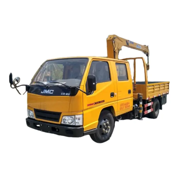 JMC double-cab 2-ton XCMG truck-mounted crane