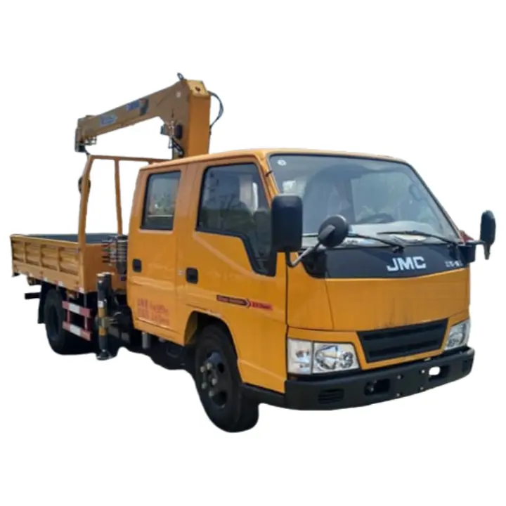 JMC double-cab 2-ton XCMG truck-mounted crane