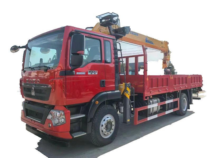 4 * 2 Heavy Duty Truck HOWO XCMG 8-ton Crane