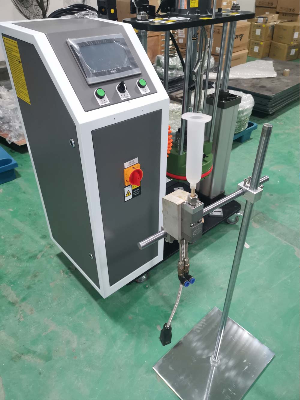 Continuous glue dispenser with edge banding machine