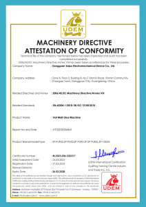 Machinery Directiveattestation of Conformity