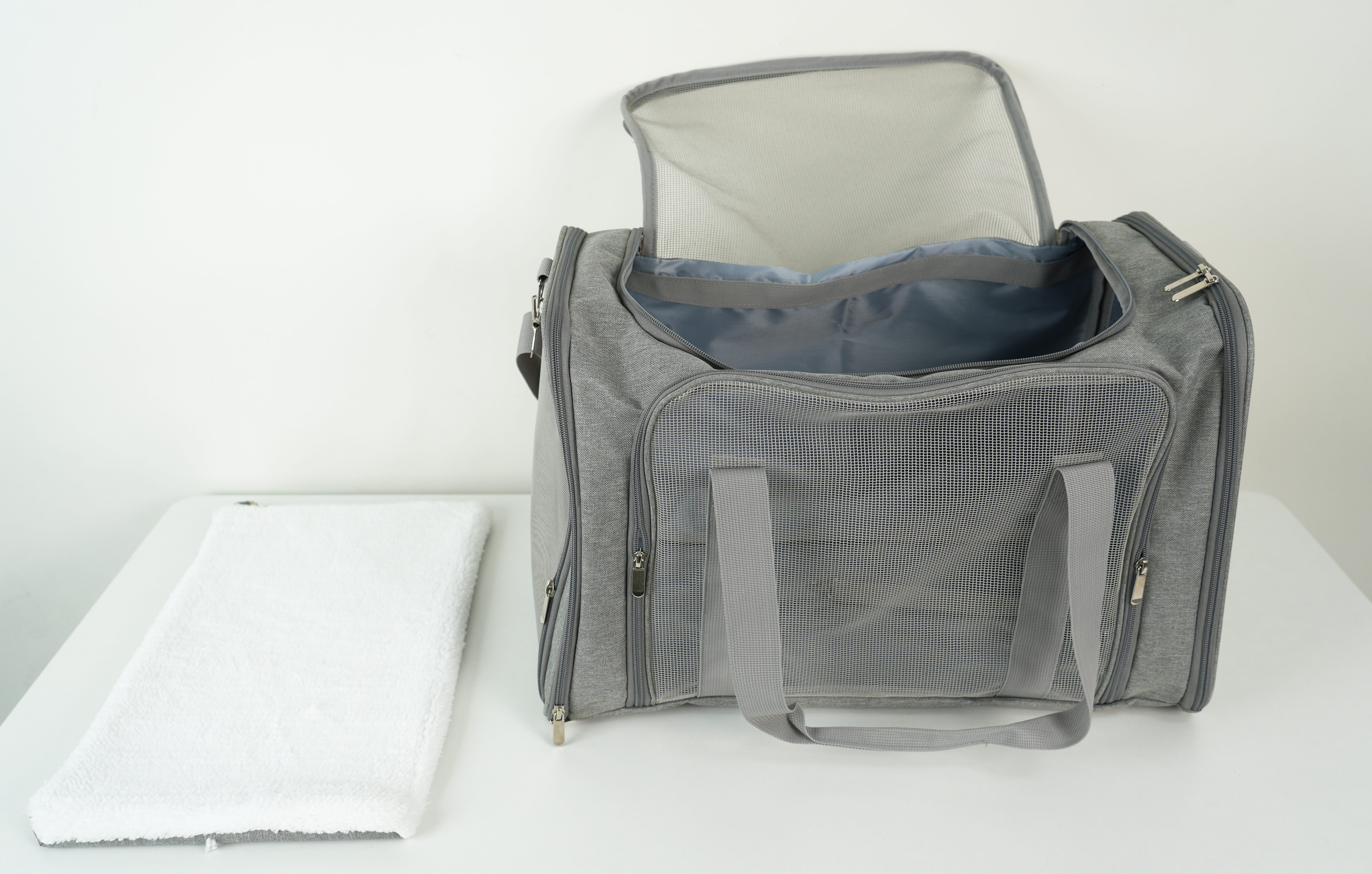 Gray Large Foldable Pet Carrier