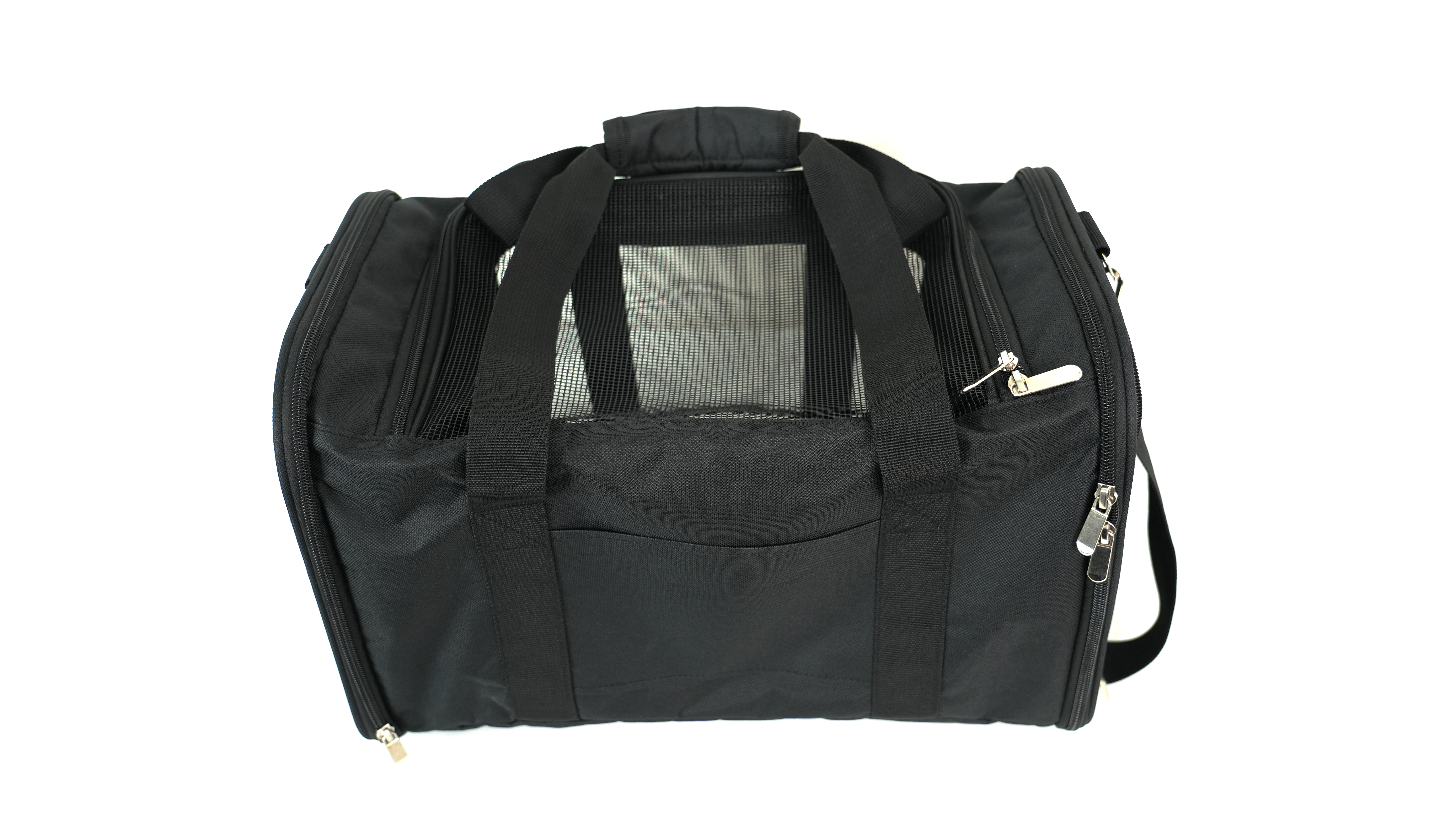Spacious and Durable Black Foldable Pet Carrier