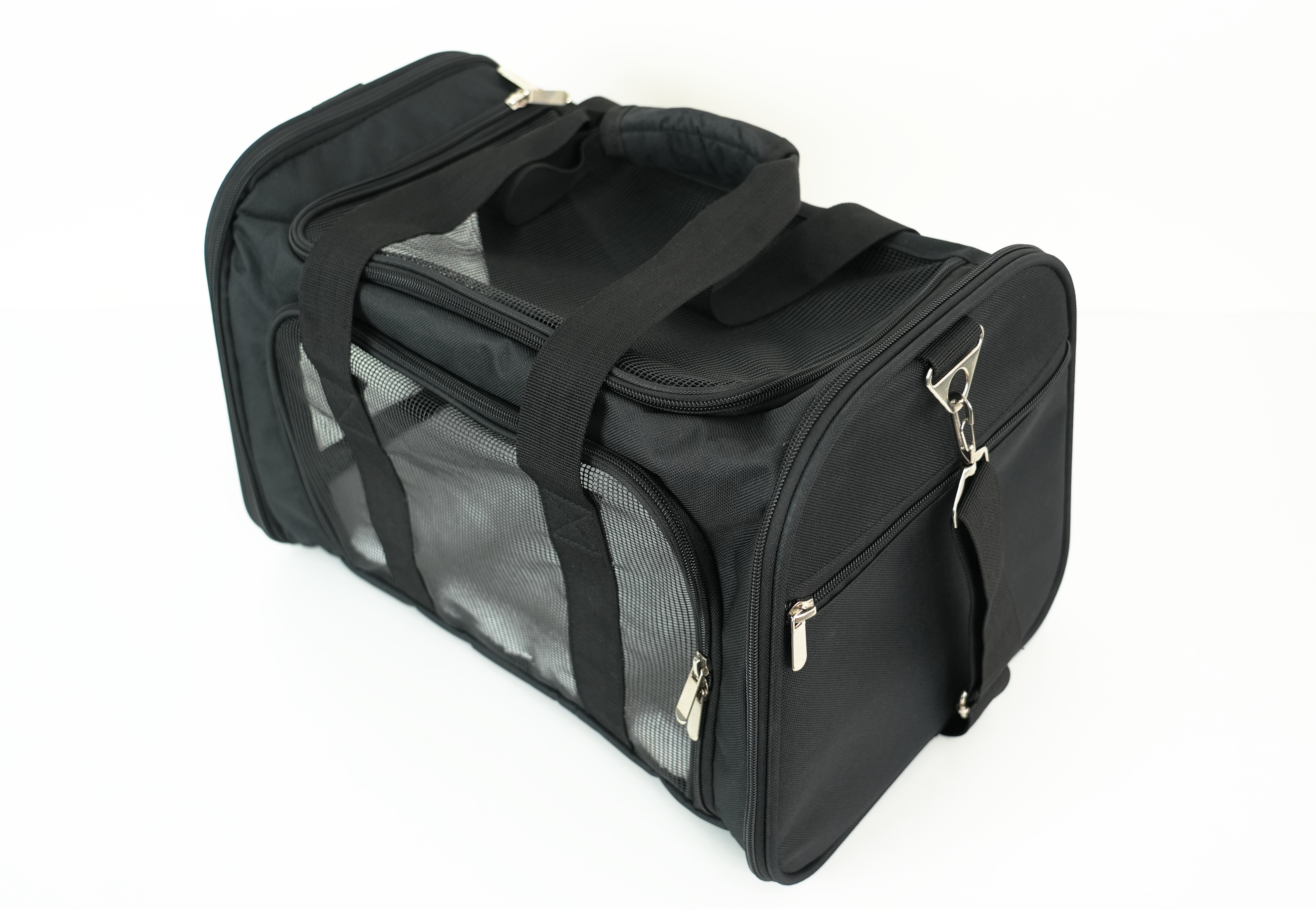 Spacious and Durable Black Foldable Pet Carrier