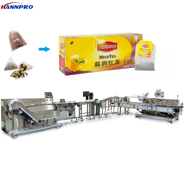 Automatic packaging line for powder stick packages
