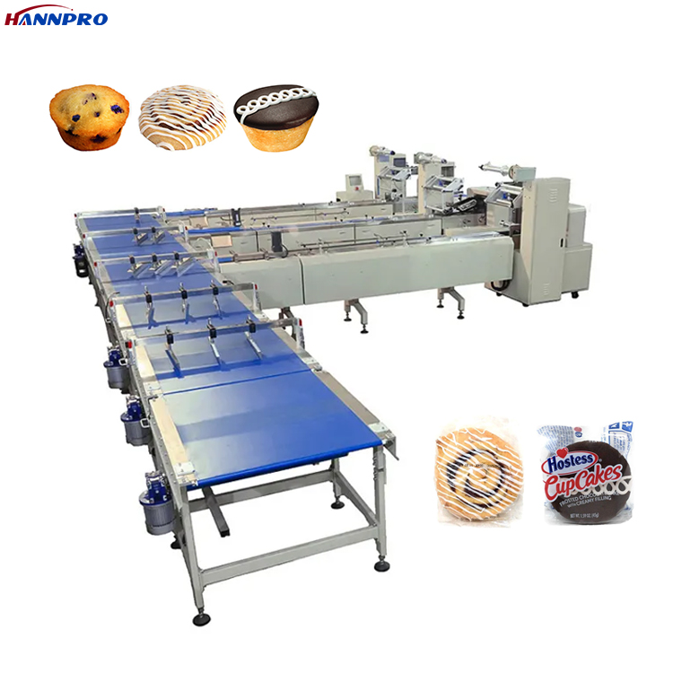 How does the automatic packaging line achieve unmanned production?