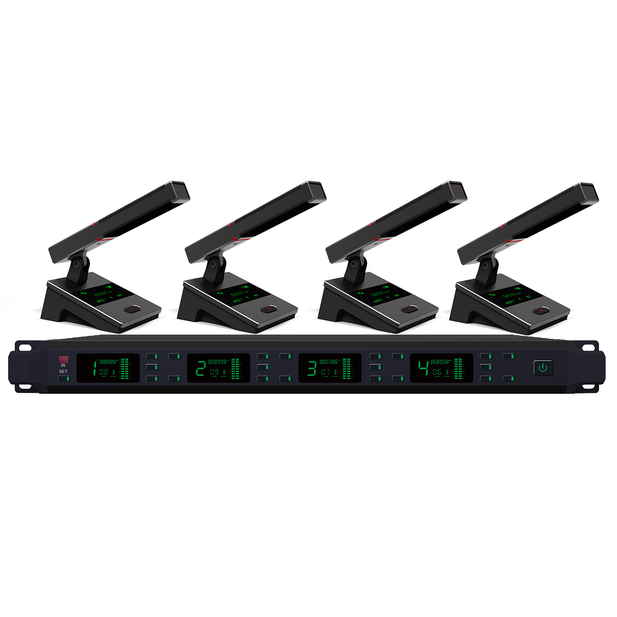 UHF Four Channel Wireless Conference Microphone