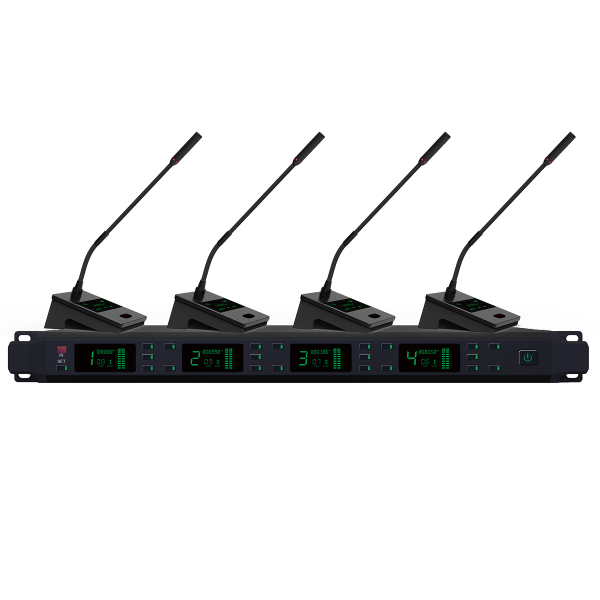 Wireless Quad Channel UHF System With 4 Microphone