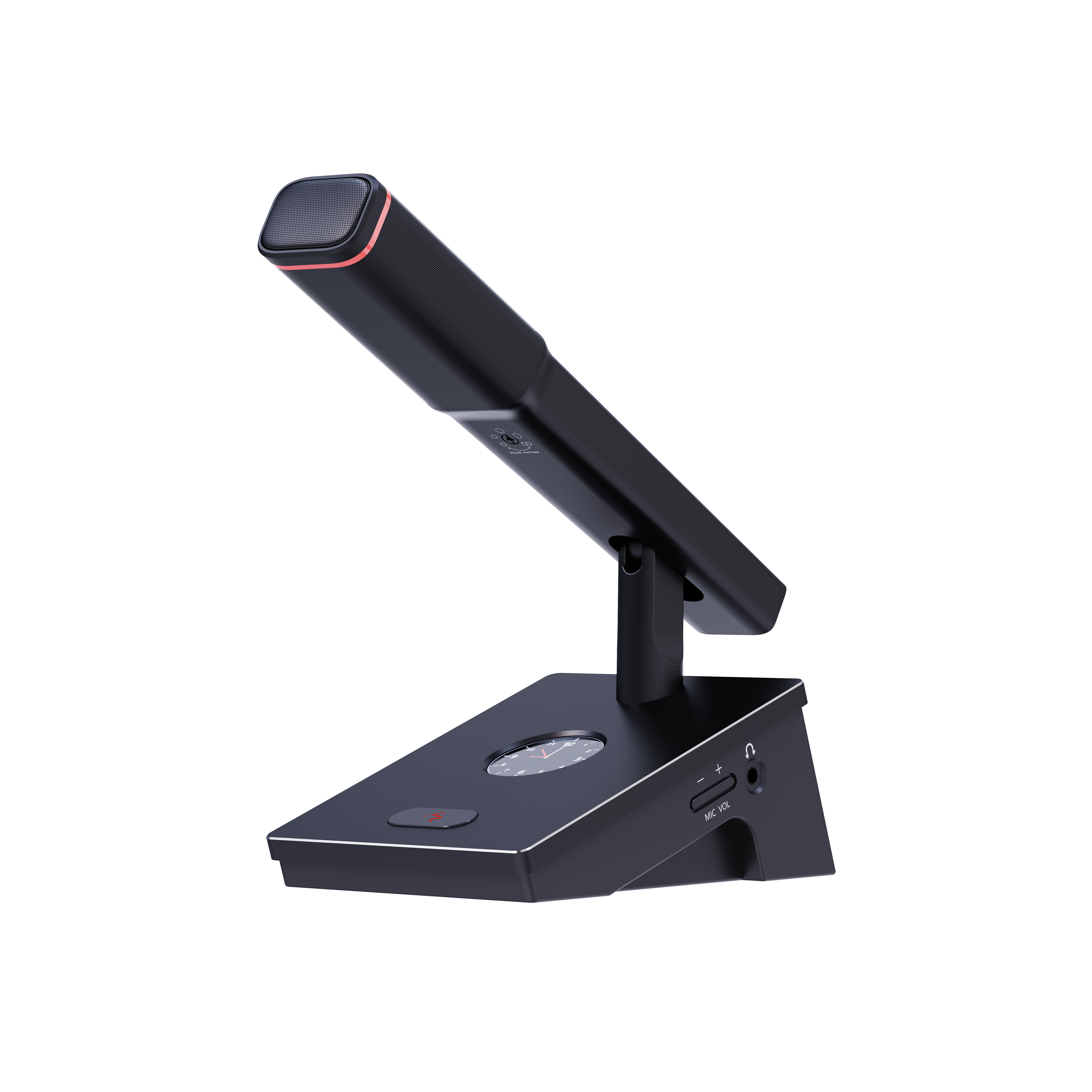 Wireless Desktop Audio Microphone With Clock