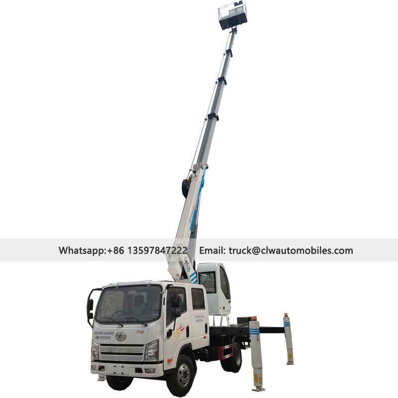 FAW Double Cab 24M aerial work truck mounted aerial lift platform