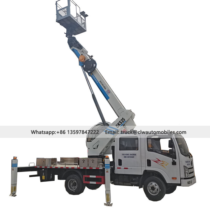 FAW Double Cab 24M aerial work truck mounted aerial lift platform