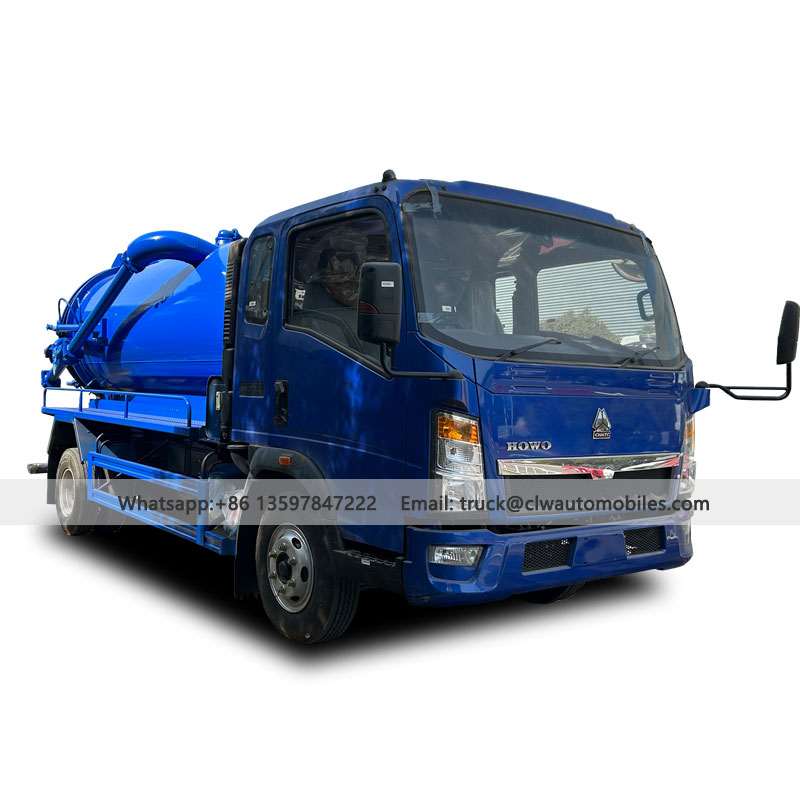 HOWO 5000L Sewage Vacuum Pump Truck