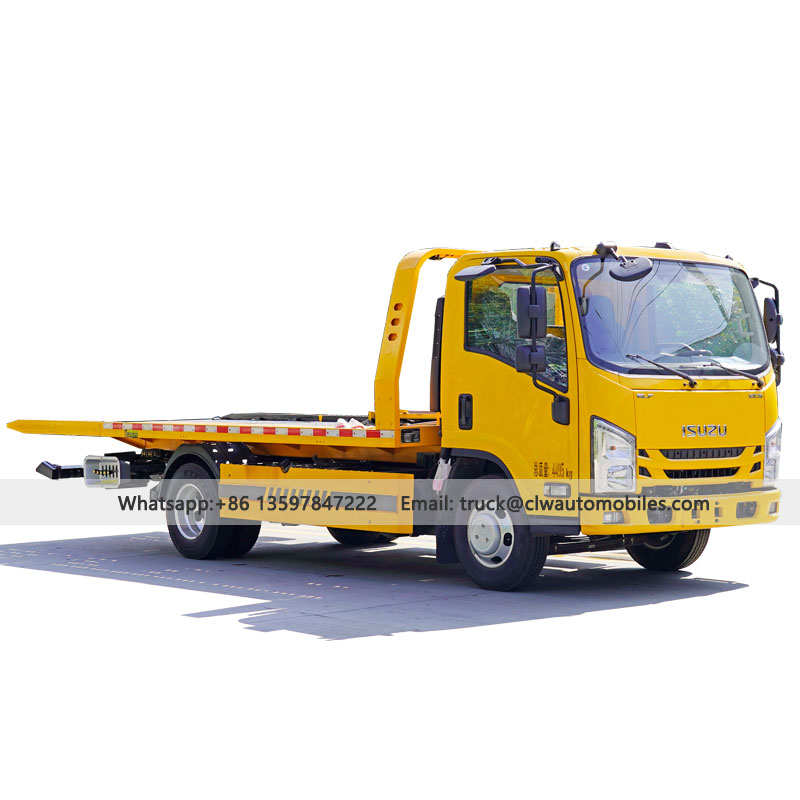 ISUZU 5Tons One-To-Two Wrecker Truck 4*2 Flatbed Tow Truck Manufacturer