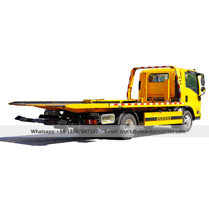 ISUZU 5Tons One-To-Two Wrecker Truck 4*2 Flatbed Tow Truck Manufacturer