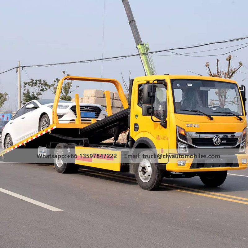 DFAC 4Tons One To Two Flatbed Tow Truck Manufacturer Wrecker Supply