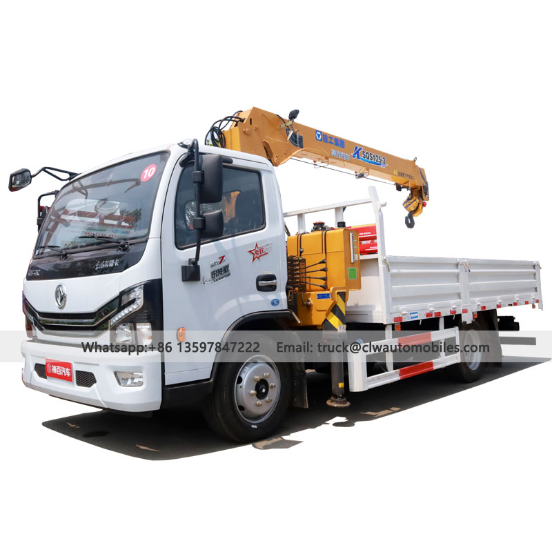 DFAC 4Tons Truck Mounted Crane | XCMG Straight Arm Crane For Sale
