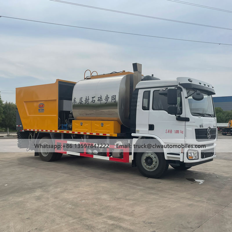 SHACMAN 6000L Asphalt Tank 8000L Stone Tank Synchronous Chip Seal Truck