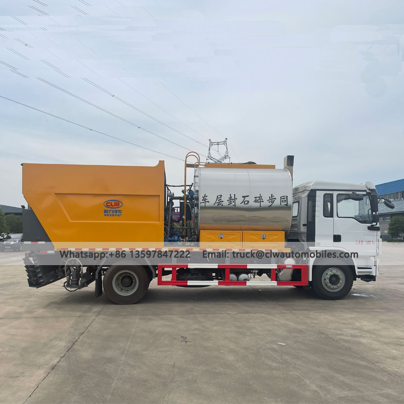 SHACMAN 6000L Asphalt Tank 8000L Stone Tank Synchronous Chip Seal Truck