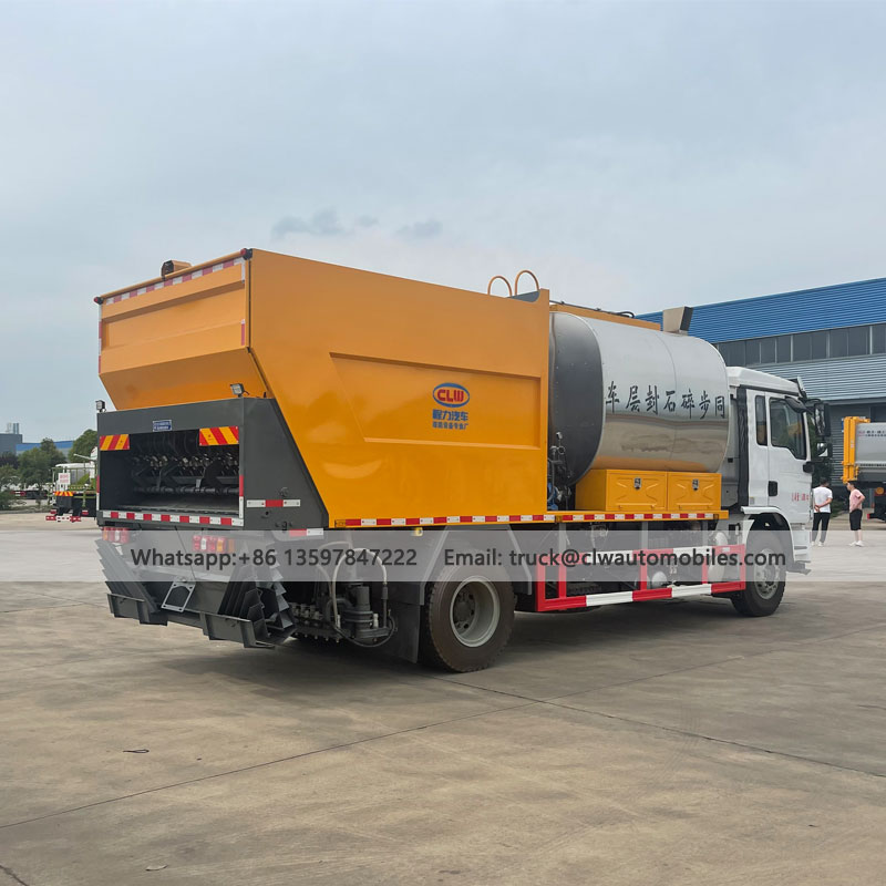 SHACMAN 6000L Asphalt Tank 8000L Stone Tank Synchronous Chip Seal Truck