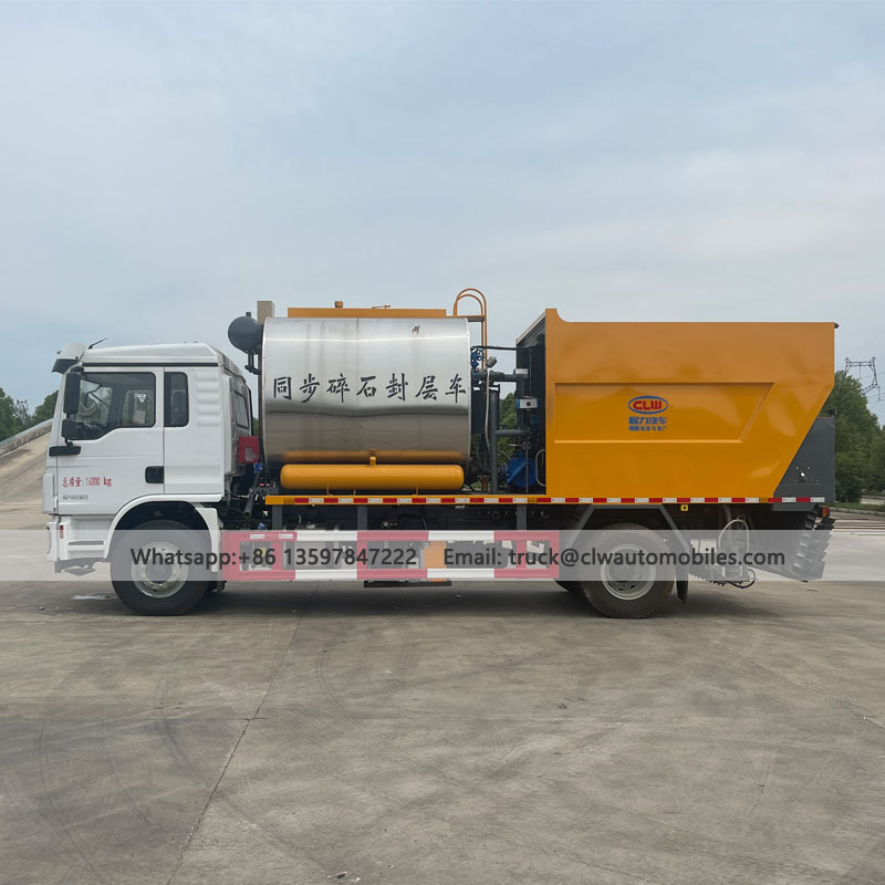SHACMAN 6000L Asphalt Tank 8000L Stone Tank Synchronous Chip Seal Truck