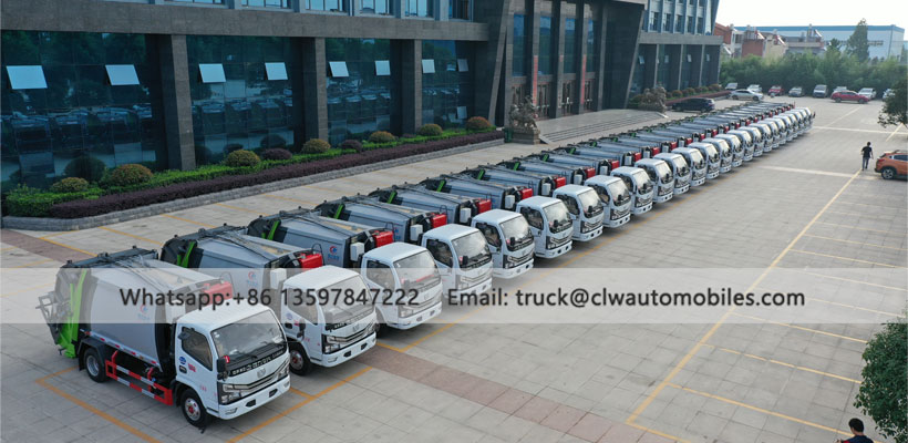 Compressed garbage trucks