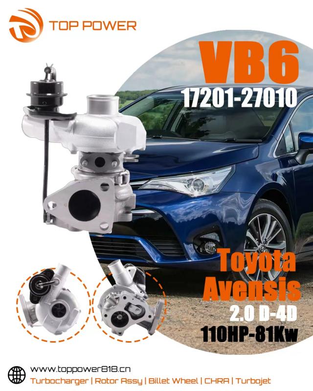TOPPOWER Debuts New VB6 17201-27010 Turbocharger: Engineered for Toyota Avensis 1CD-FTV Models
