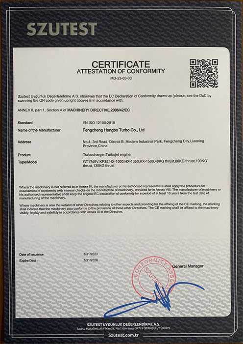 Certificate Attestation of Conformity