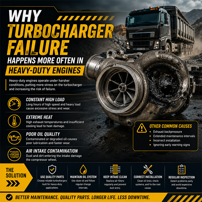 Why Turbocharger Failure Happens More Often in Heavy-Duty Engines