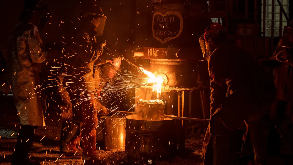 En fonderie au sable, quels sont les avantages surprenants de l'utilisation d'une machine de moulage sans châssis, outre le gain de place ?
