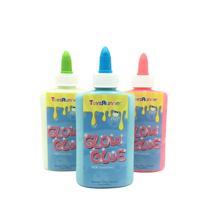 High Quality DIY Accessories Colorful Glue Slime Kids Toys Night Non Toxic Drak Slime Glitter Glue