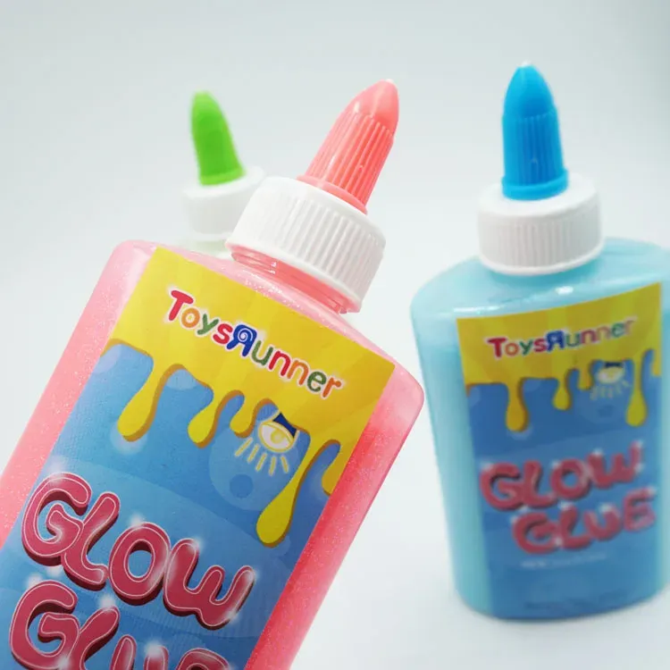 High Quality DIY Accessories Colorful Glue Slime Kids Toys Night Non Toxic Drak Slime Glitter Glue