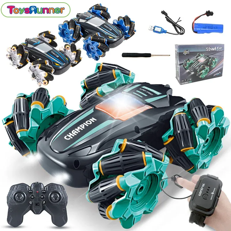 Mini Drift Petrol Rc Car and Trucks 100 Km Speed Toy Controlled Gesture Watch Stunt Rc Car With Remote Control