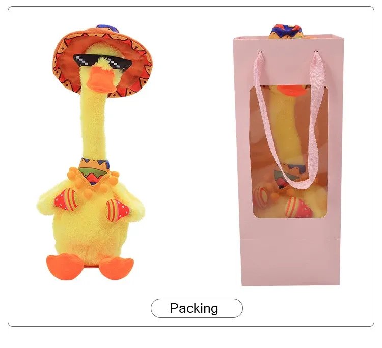 Talking Plush Funny Dancing Duck Toy Tik Tok-electric Plush Yi Jun Toys Dancing Duck