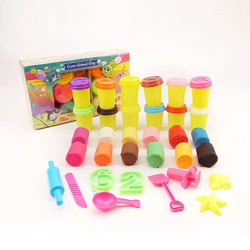 TOYSRUNNER Great Service Plasticine Cup Package Clay Play Dough No Toxic Eco Tools Color Mud Ice Nuddle Play Dough