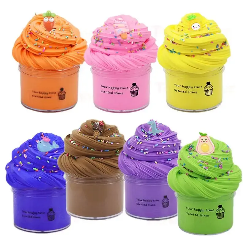2020 Kids Creative Colorful Slime Toys Milky Ingredients Fruit Brinquedo Cotton Clay Foam Fluffy Slime for Gift