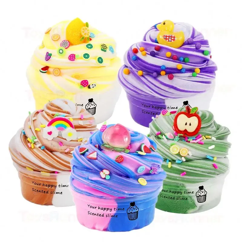 2020 New Hot Selling Slime Toy Set Soft Color Brinquedo EN71 Kids Cotton Mud Foam Cotton Clay Fluffy Slime Super Light Clay