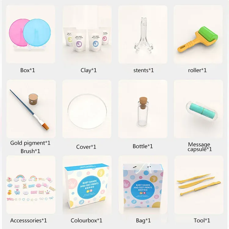 Wholesale Fashionable Baby Birthday Foot DIY Eco-Friendly Hand Printing Slime Clay Kit