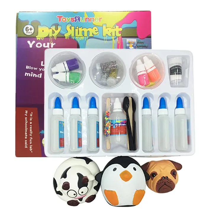 DIY Slime Making Kit Creative Educational Toys Kids Lab Glue Activator Diy Slime Set with Toys