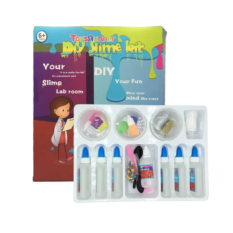 DIY Slime Making Kit Creative Educational Toys Kids Lab Glue Activator Diy Slime Set with Toys