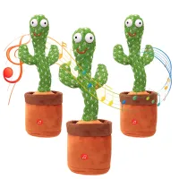 Cute Mexican Style Singing and Dancing Talking Cactus Knitting Plush Toys Gift for Kids and Adult
