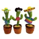 Cute Mexican Style Singing and Dancing Talking Cactus Knitting Plush Toys Gift for Kids and Adult