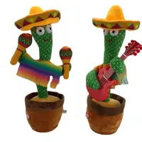Cute Mexican Style Singing and Dancing Talking Cactus Knitting Plush Toys Gift for Kids and Adult