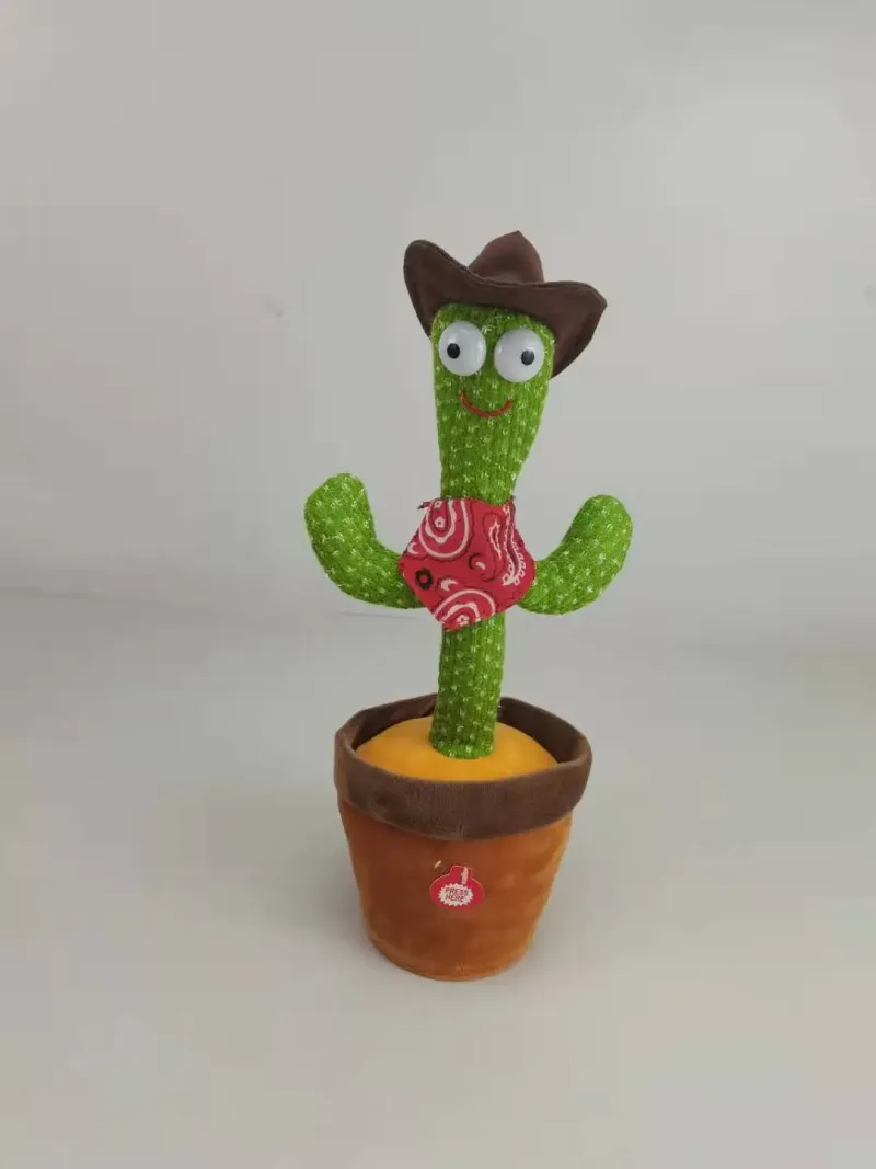 Cute Mexican Style Singing and Dancing Talking Cactus Knitting Plush Toys Gift for Kids and Adult