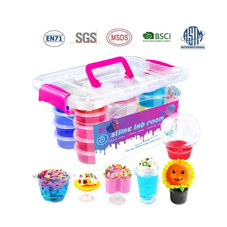 2020 Hot Sale Educational Kit Slime Making Kit Charms Glitter Accessories Clear DIY Crystal Slime Kit