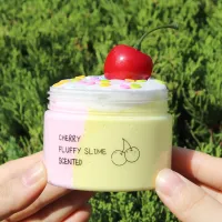 Strong Stretching Mud Clay Wholesale Cherry Fruit Fluffy Slime Toys for Christmas