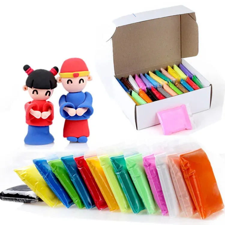 Hot-sale Magic Clay Plasticine with Tool for Kids, 24 Color Non-toxic Children Toys air Dry Clay
